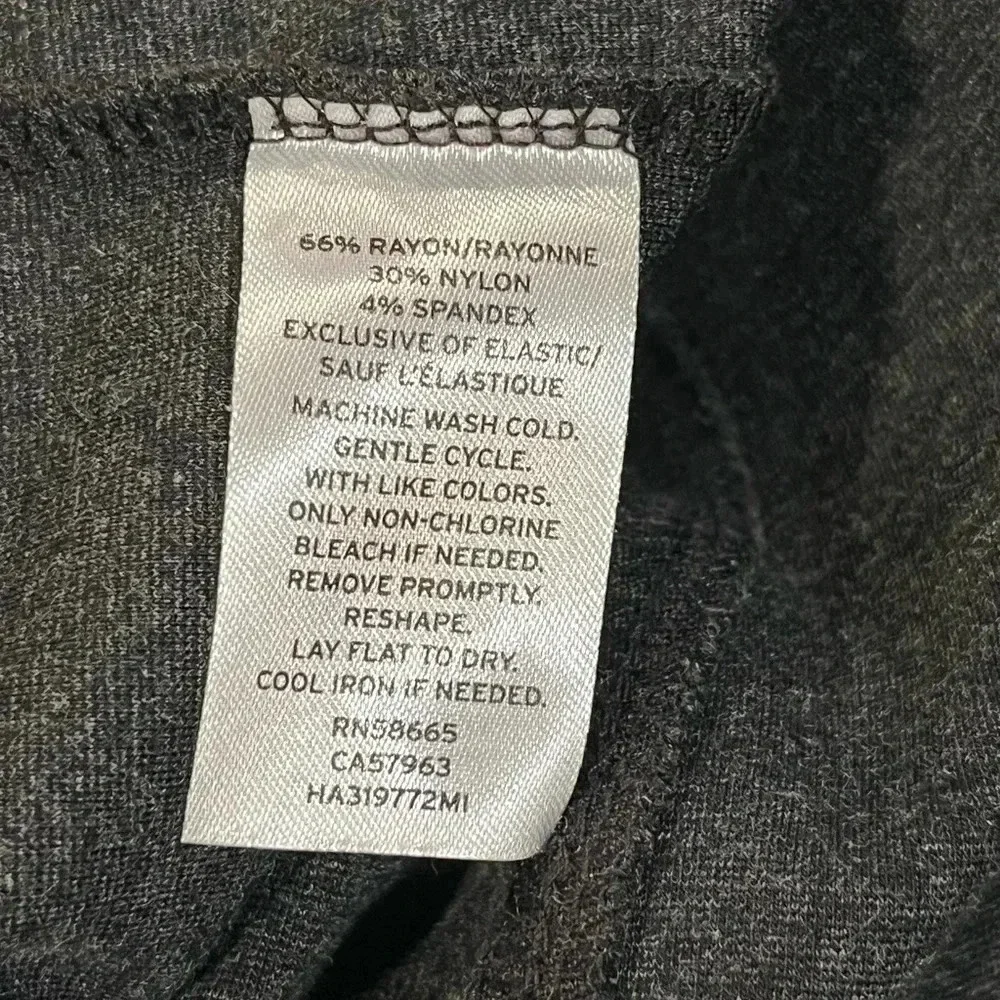 Halogen Pintuck Charcoal Gray Pull On Legging Pants Womens Medium